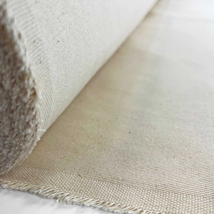 Unbleached Cotton Bull Denim Twill Fabric Natural Bull Durham Roll