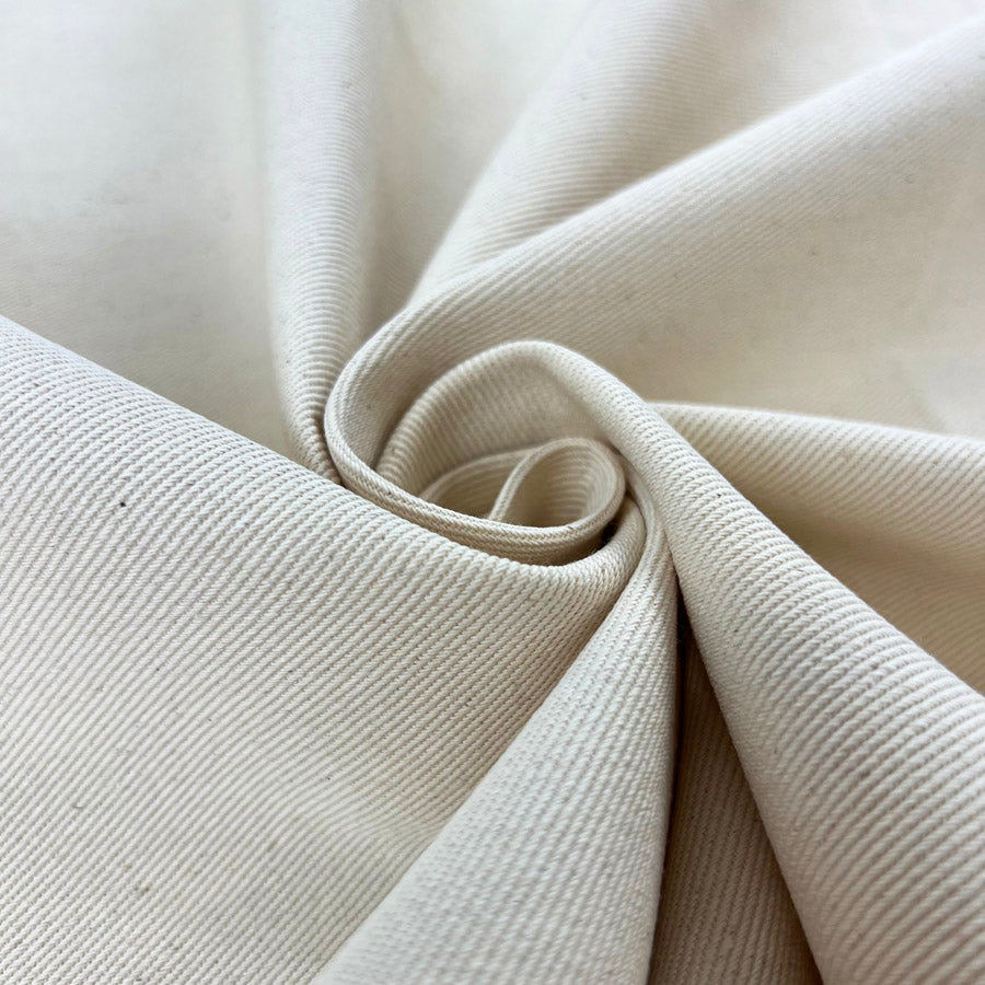 Unbleached Cotton Bull Denim Twill Fabric Natural Bull Durham Twist2