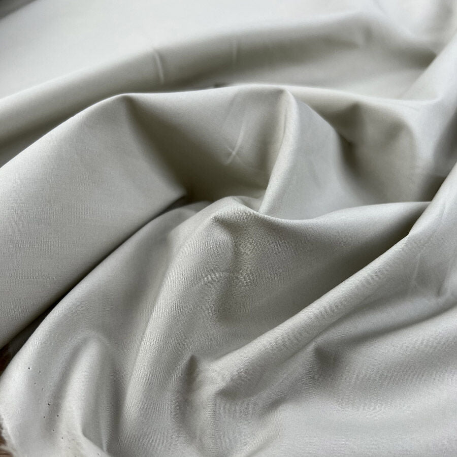 Unturned Poplin Stone Plain Woven Cotton Fabric