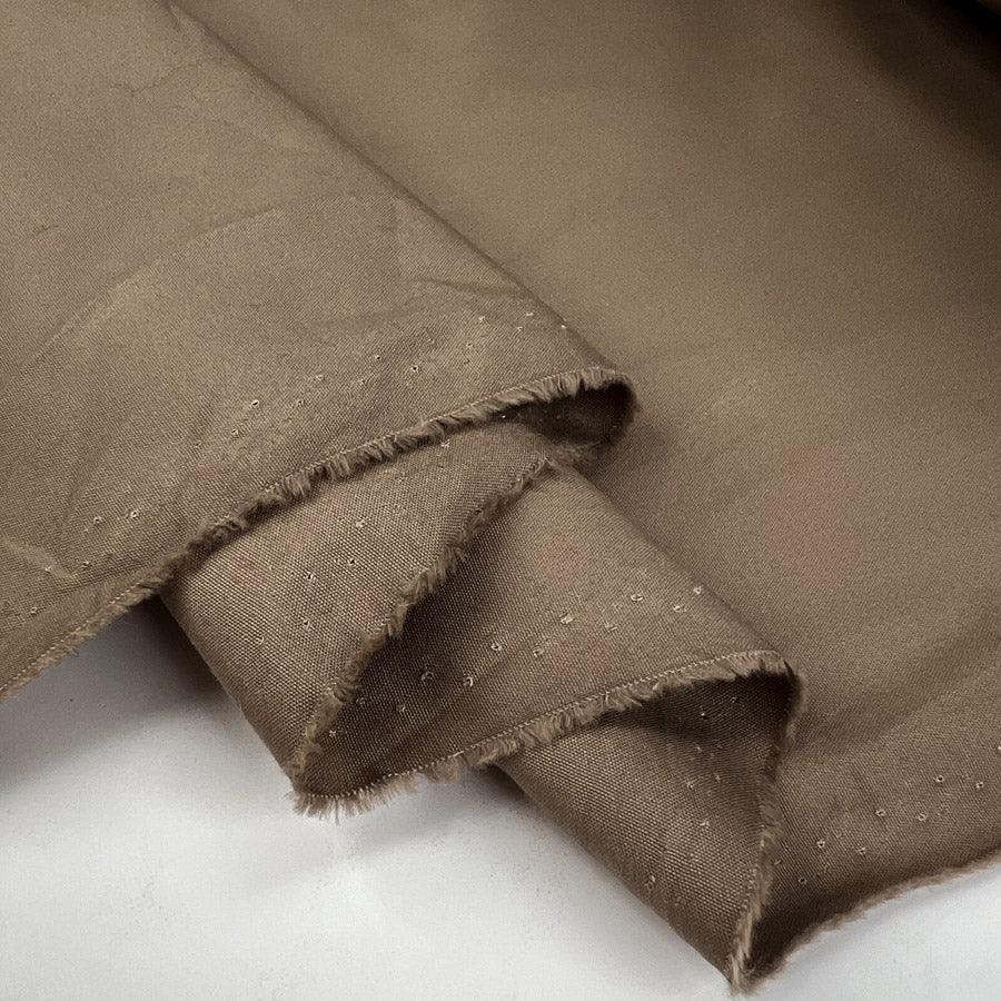 Urban Tailor Brown Beige Camel Plain Cotton Woven Trouser Fabric Fold
