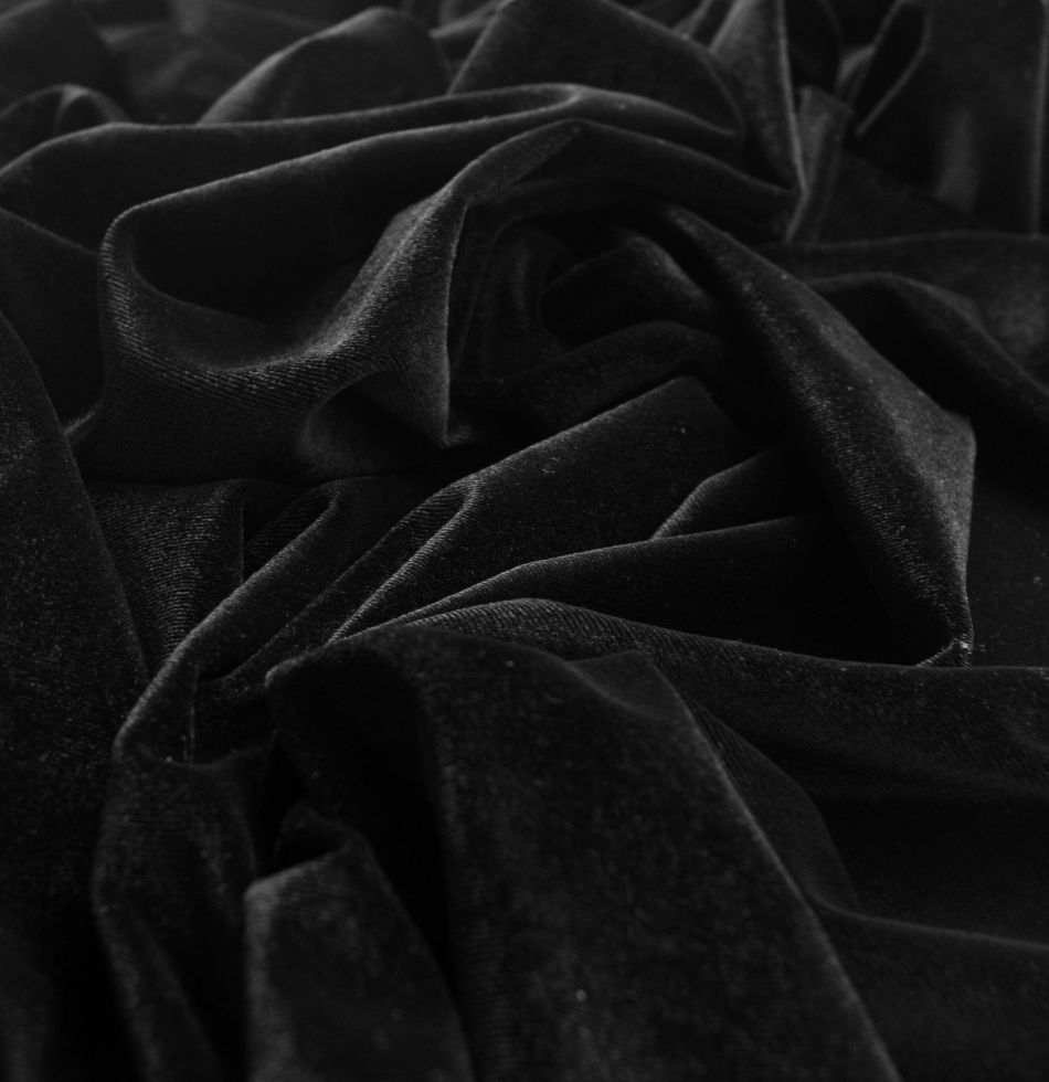 Velour Black Dress Fabric Cud