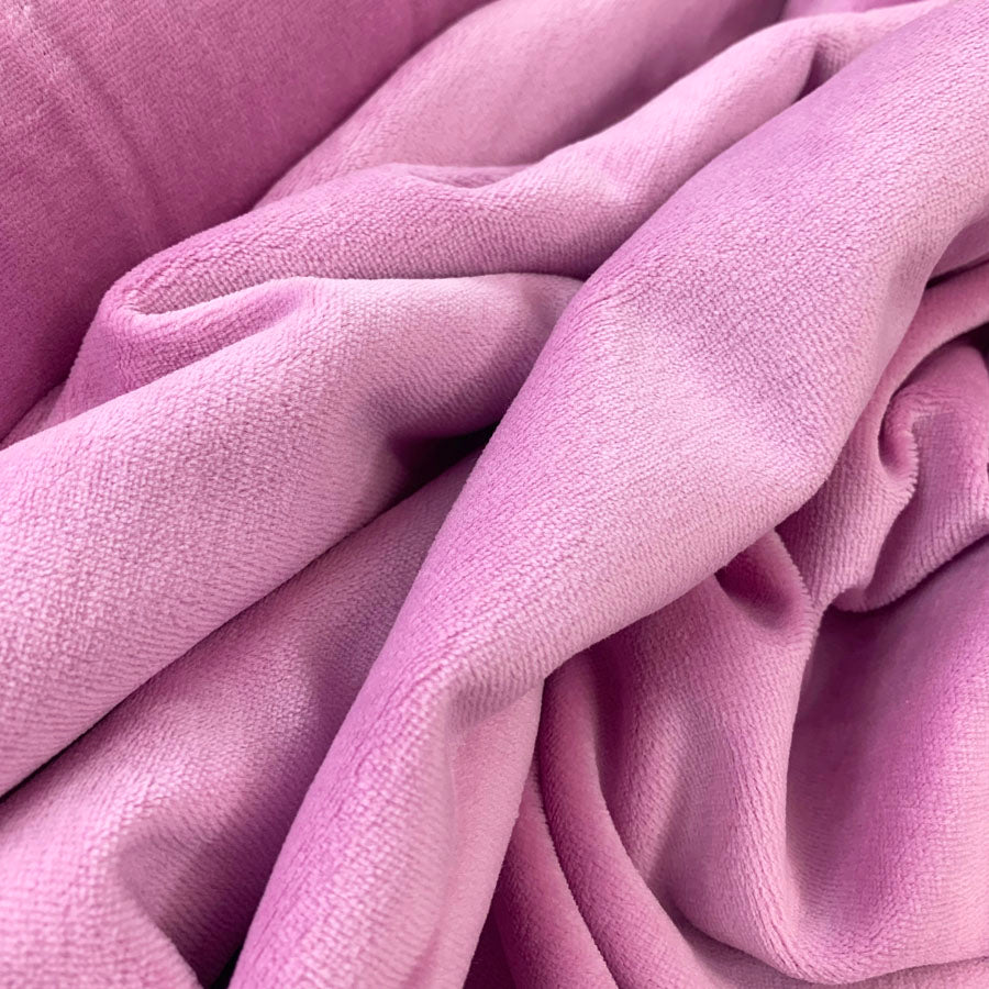 Velour Cotton Poly Fabric Serena Blush Close Up