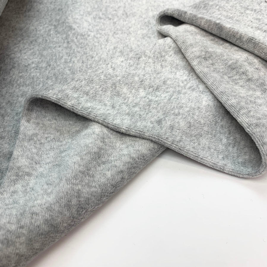 Velour Cotton Poly Fabric Serena Grey Marble Fold