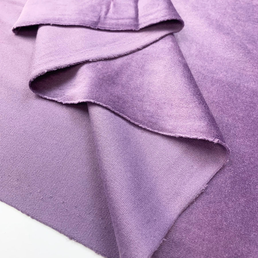 Velour Cotton Poly Fabric Serena Lavender Reverse Fold