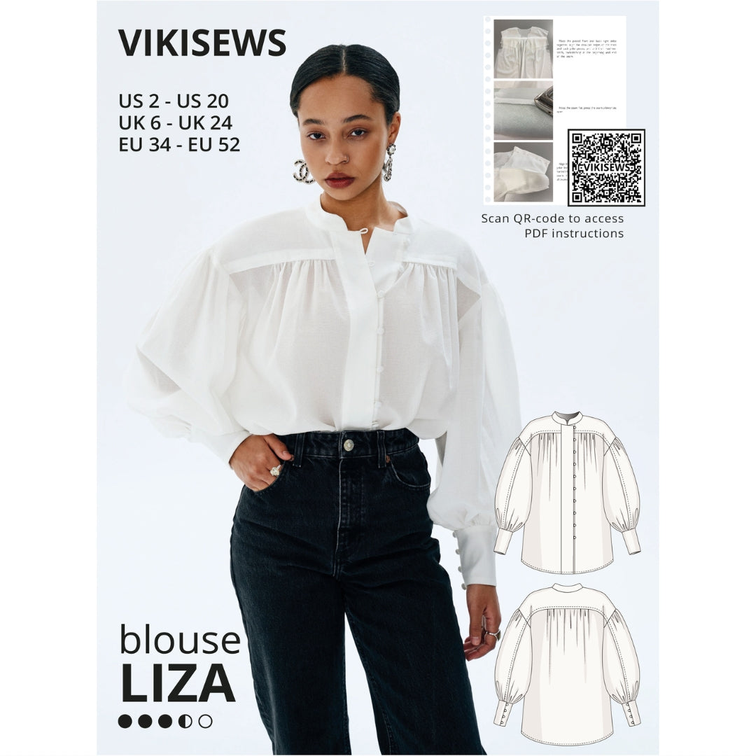 Vikisews Liza Blouse Sewing Pattern Cover