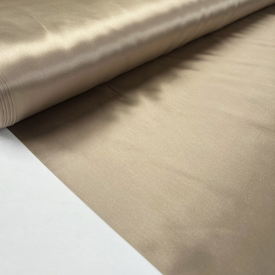 Viscose Acetate Lining Beige Gold Woven Tailors Suit Dress Fabric Bolt