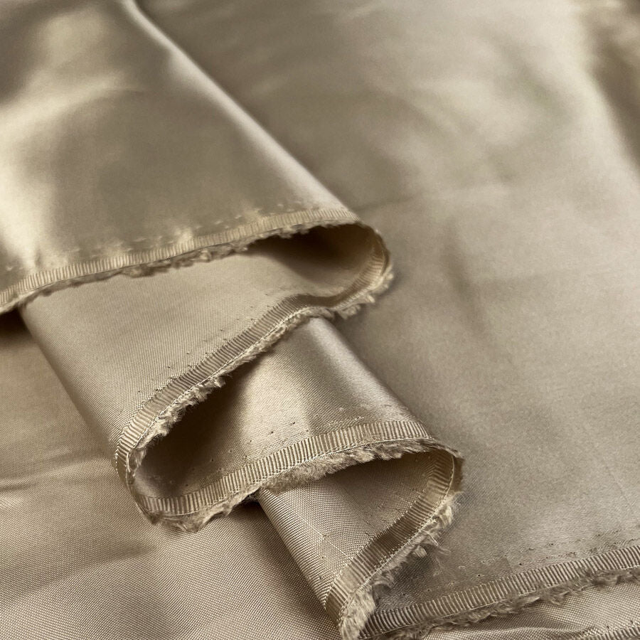 Viscose Acetate Lining Beige Gold Woven Tailors Suit Dress Fabric Fold