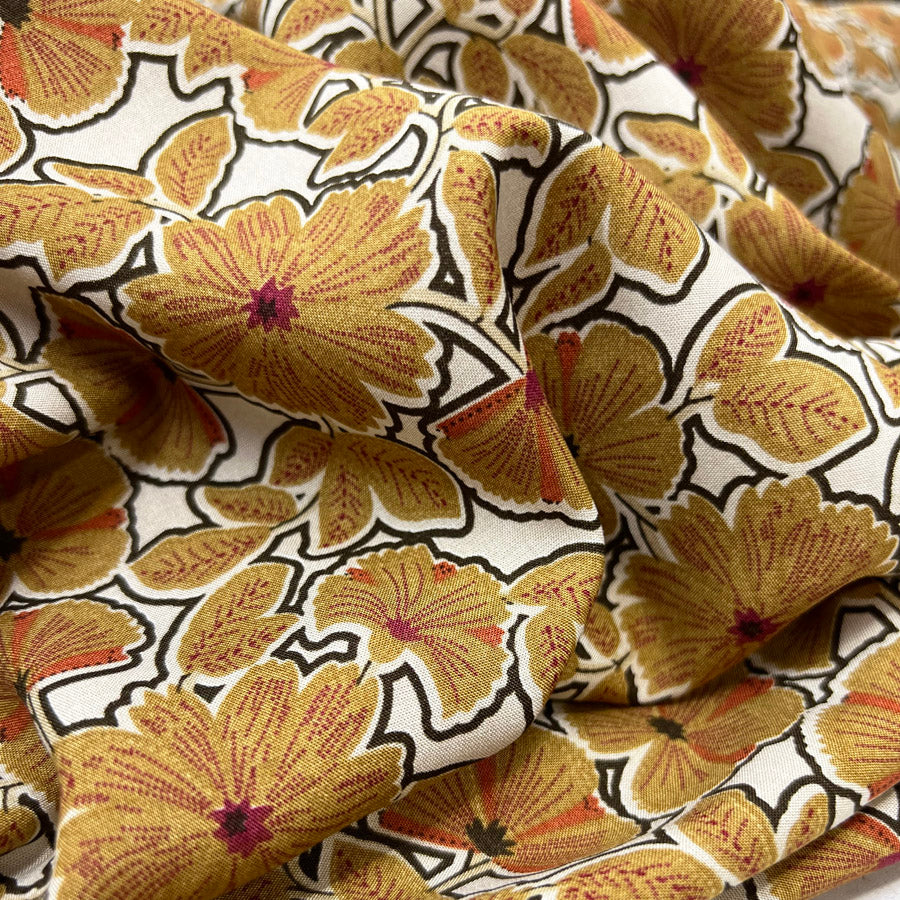 Viscose Challis Dressmaking Fabric Callie Autumn Brown