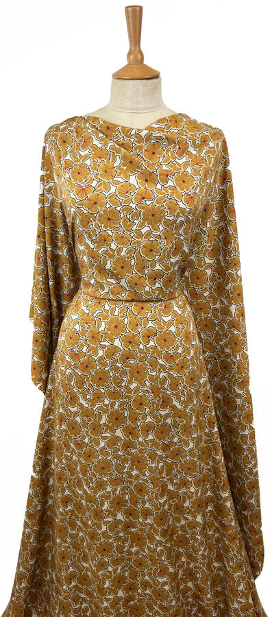 Viscose Challis Dressmaking Fabric Callie Autumn Brown Dress