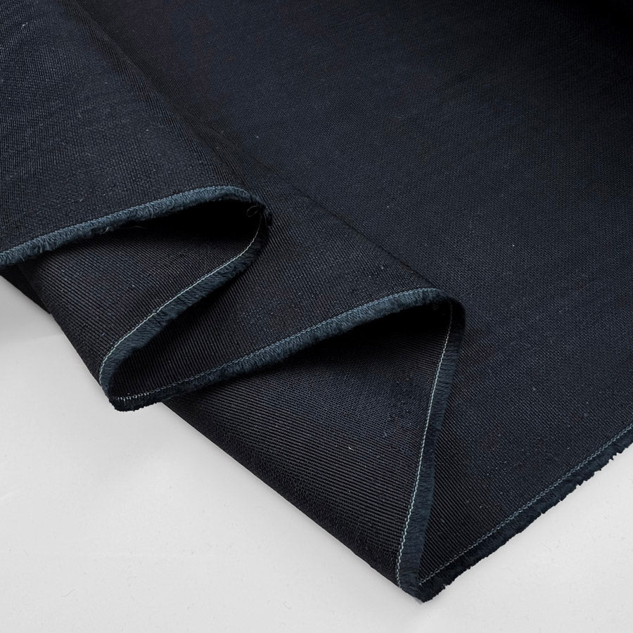 Viscose Fine Rib Trouser Fabric What Goes Around Navy Fold