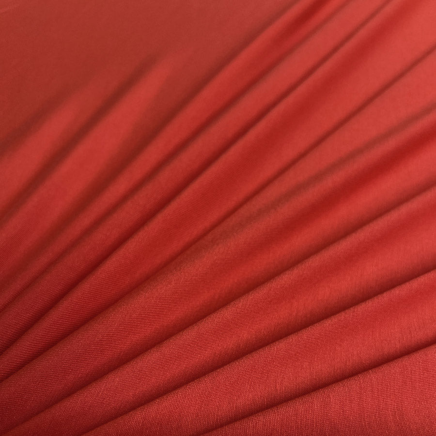 Viscose Jersey Rose Plain Pink Red Knitted Stretch Fabric Cu1