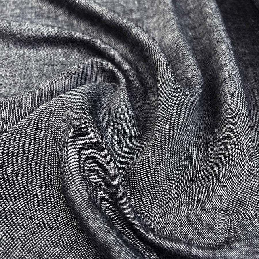 Viscose Linen Blend Grey Marl Shirting Fabric Mixed Up