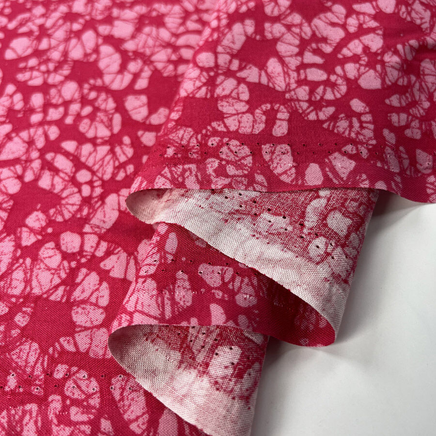 Viscose Pink Batik Challis Abstract Dress Fabric Fold