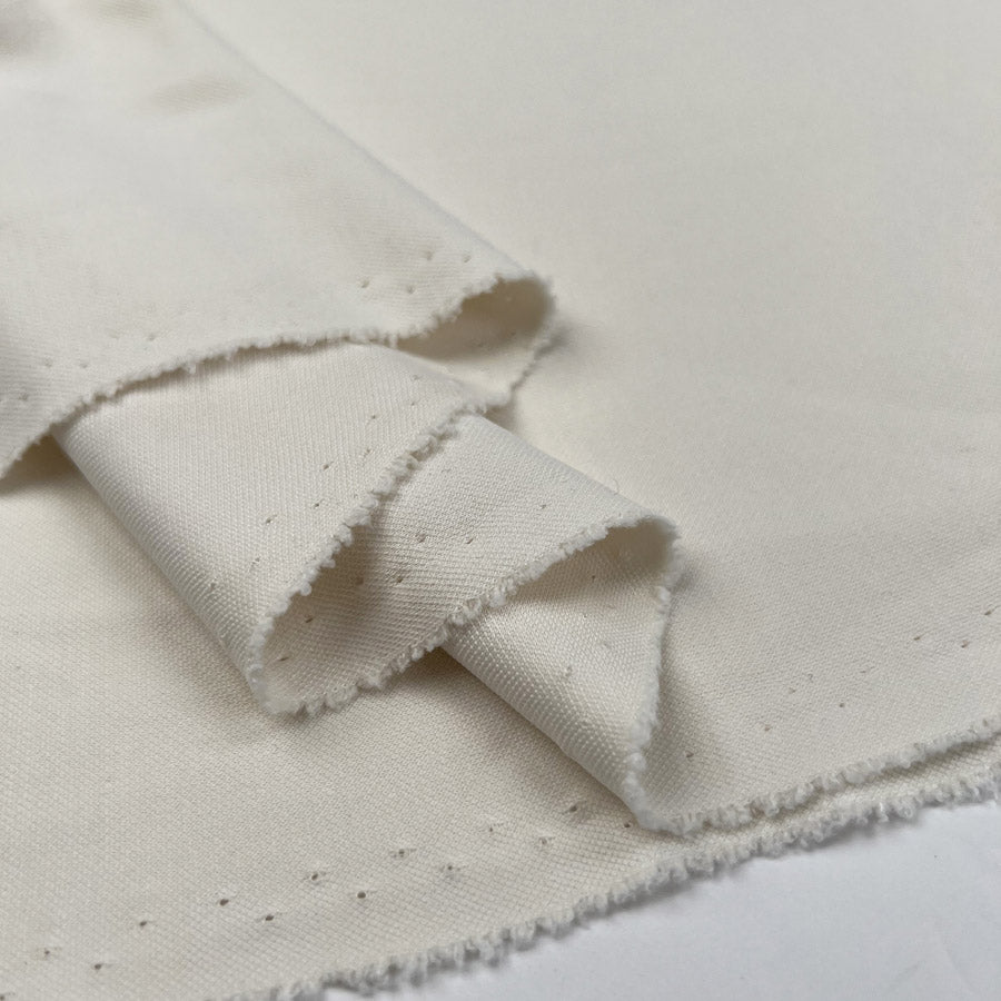 Viscose Tencel Finish Ivory Polyester Plain Soft Pique Knit Leisure Wear Fabric Fold