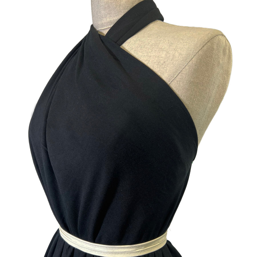 Viscose Twill Black Dress Fabric Side