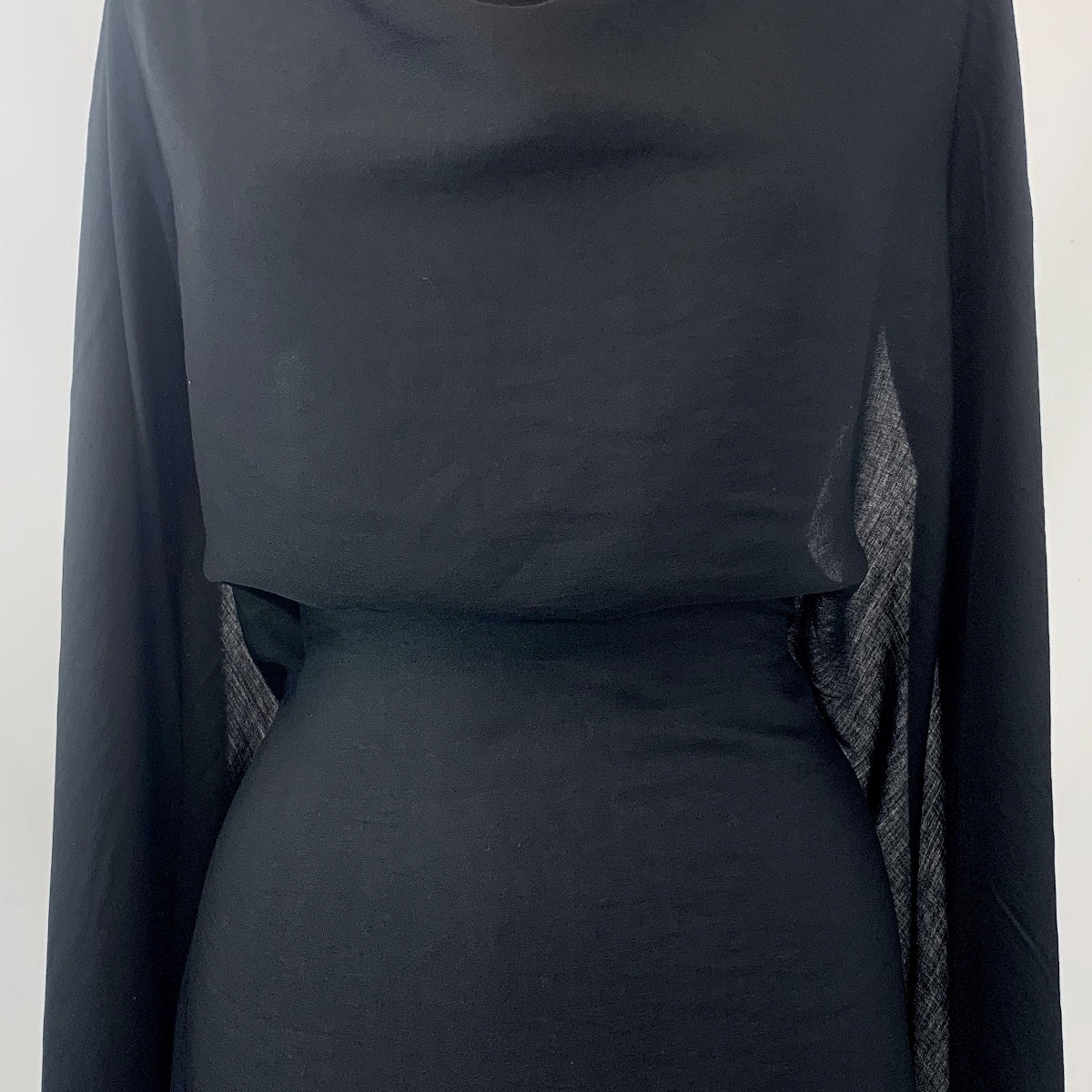 Voily Black Fabulous Poly Viscose Black Voile Fabric Close Up 2