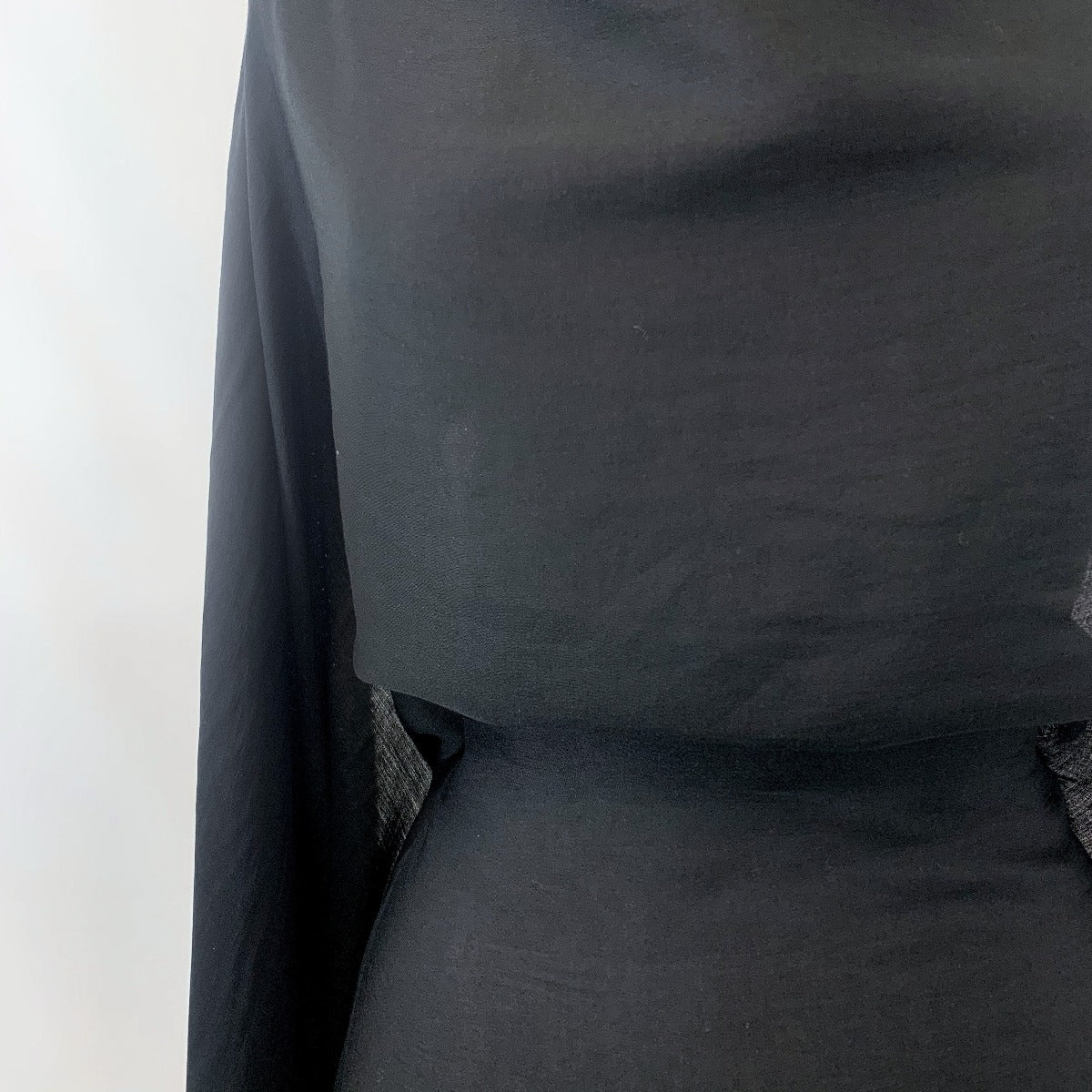 Voily Black Fabulous Poly Viscose Black Voile Fabric Close Up