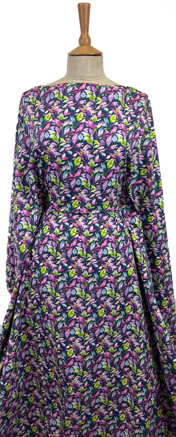 Voyage Brympton Parma Navy Ness Poplin Cotton Dress Fabric Mannequin