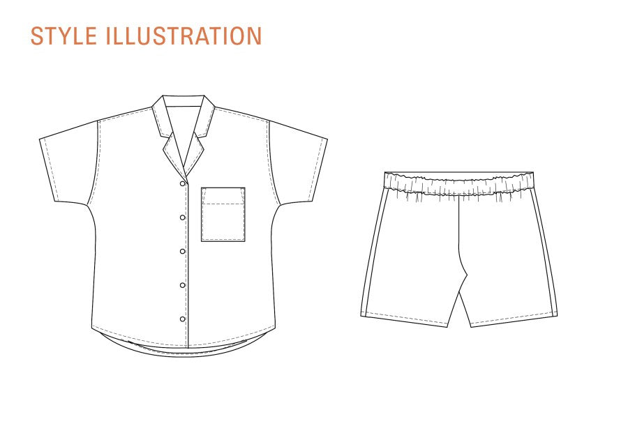 Wardrobe By Me Camp Shirt And Shorts Pattern Sketch