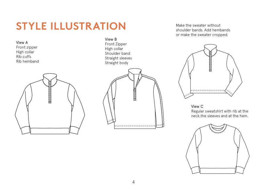 Wardrobe By Me Half Zipper Sweater Pattern Sketch