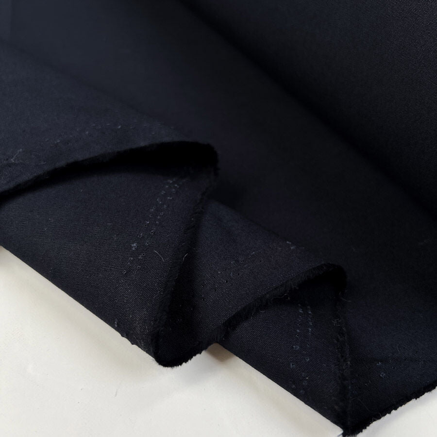 Water Resistant Cotton Cambric 6oz Midnight Navy British Coating Fabric Fold