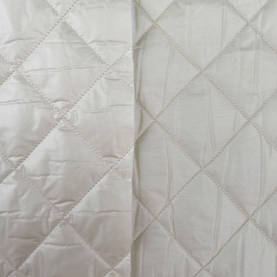 Water Resistant Diamond Quilted Fabric Luxury Quilting Ivory