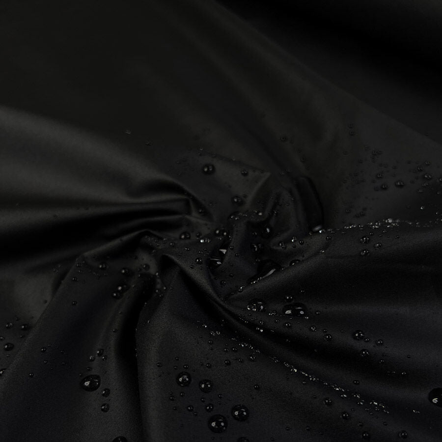 Waxed Cotton Chera 4oz Black British Water Resistant Coating Fabric