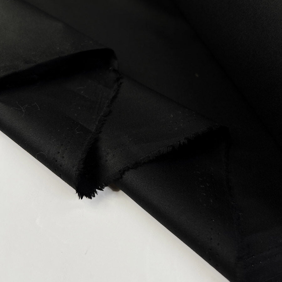 Waxed Cotton Chera 4oz Black British Water Resistant Coating Fabric Fold