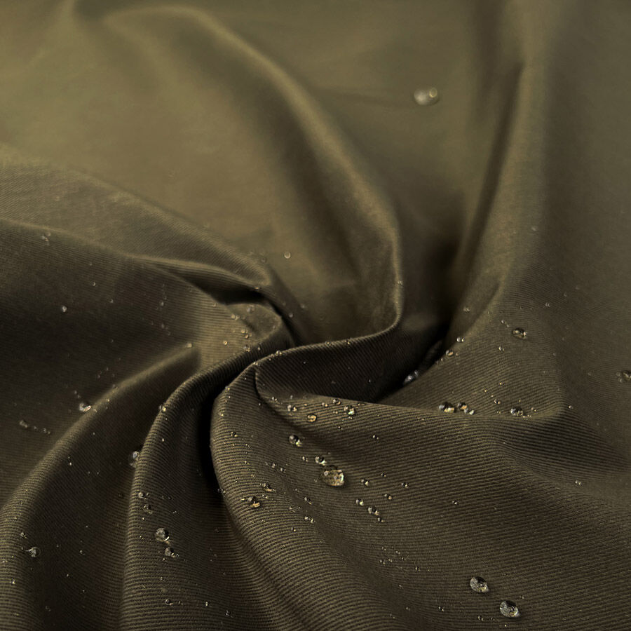 Waxed Cotton Ranger Drill Olive British Water Resistant Coat Fabric