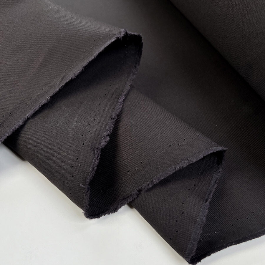 Waxed Cotton Ranger Drill Slate Grey British Water Resistant Coating Fabric Fold