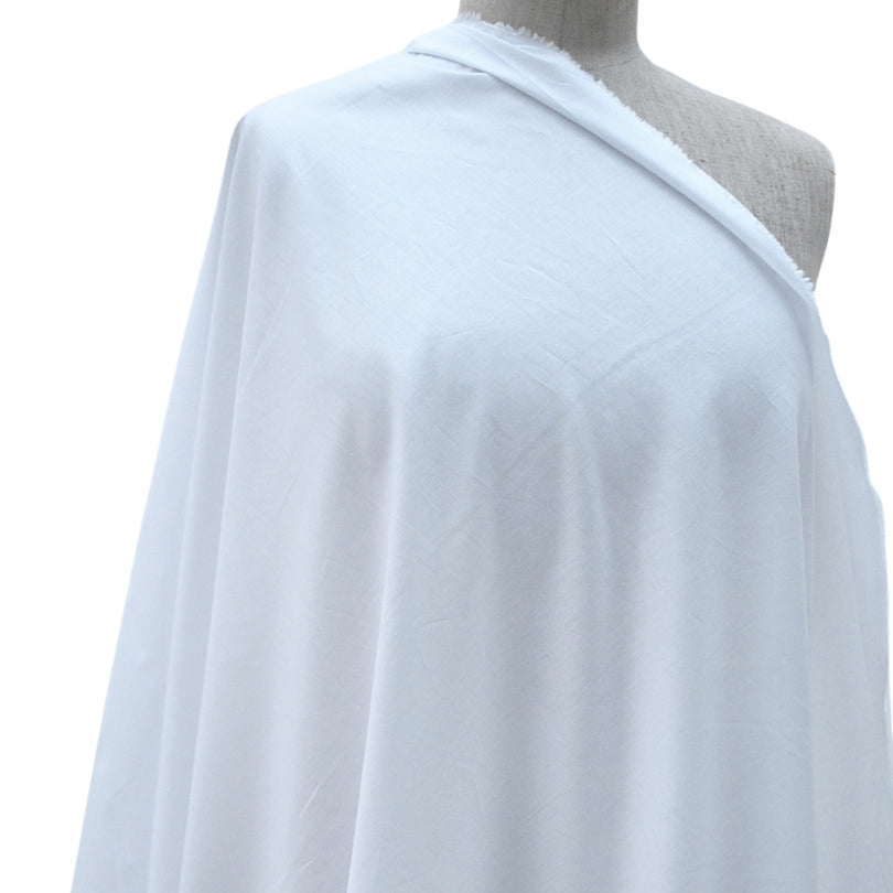 White 100% Combed Cotton Lawn Dressmaking Fabric M