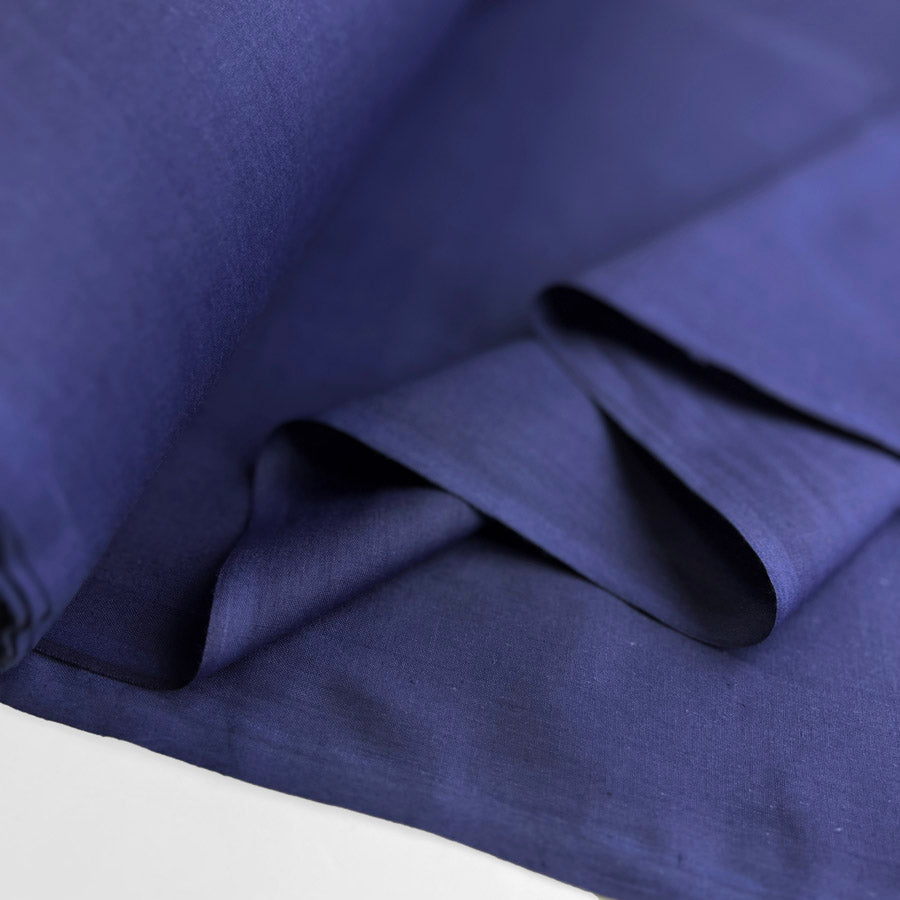 Wide Width Plain Polycotton Fabric Sheeting Polycotton Navy Fold