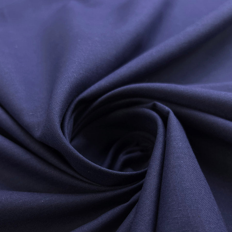 Wide Width Plain Polycotton Fabric Sheeting Polycotton Navy Twist