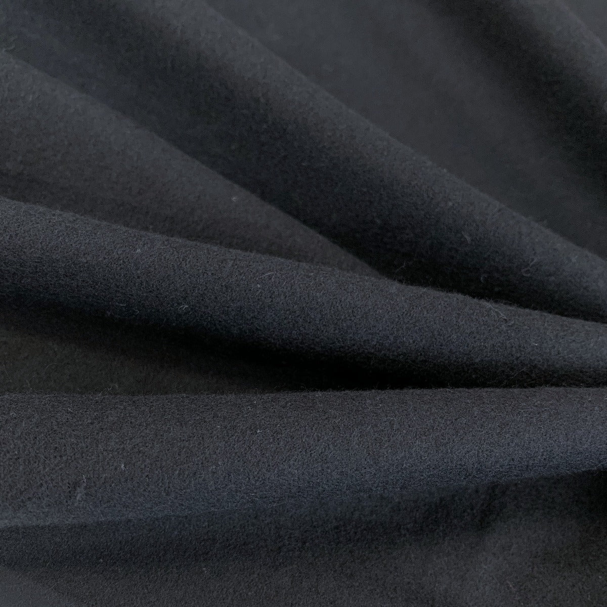 Winceyette Plain Black Cotton Flannel Fabric Fold