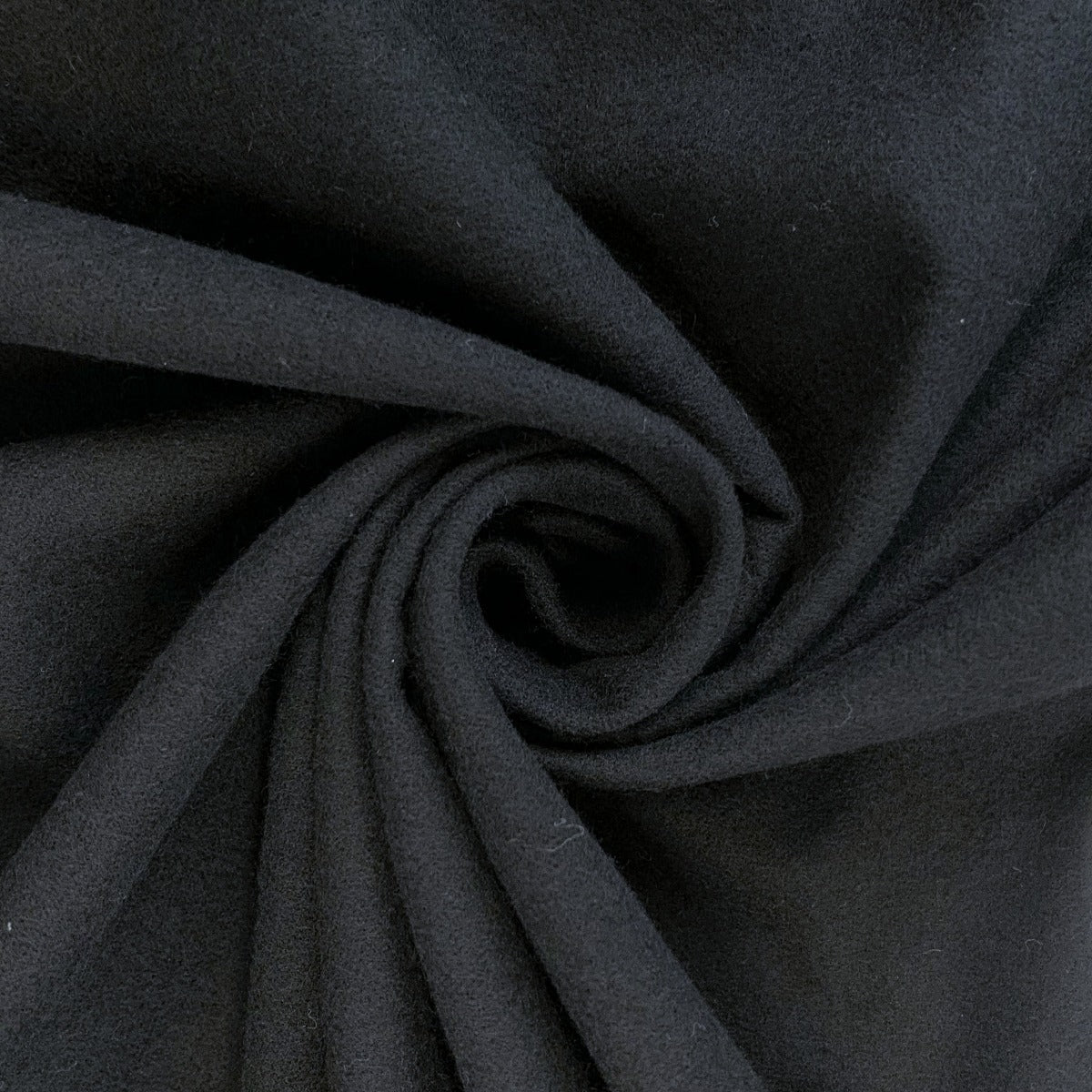 Winceyette Plain Black Cotton Flannel Fabric Swirl