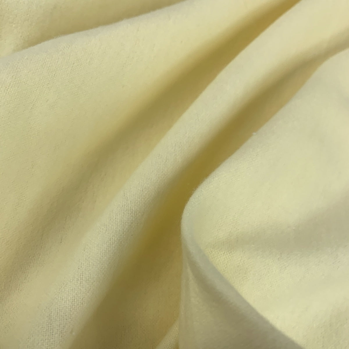 Winceyette Plain Lemon Cotton Flannel Fabric Fold