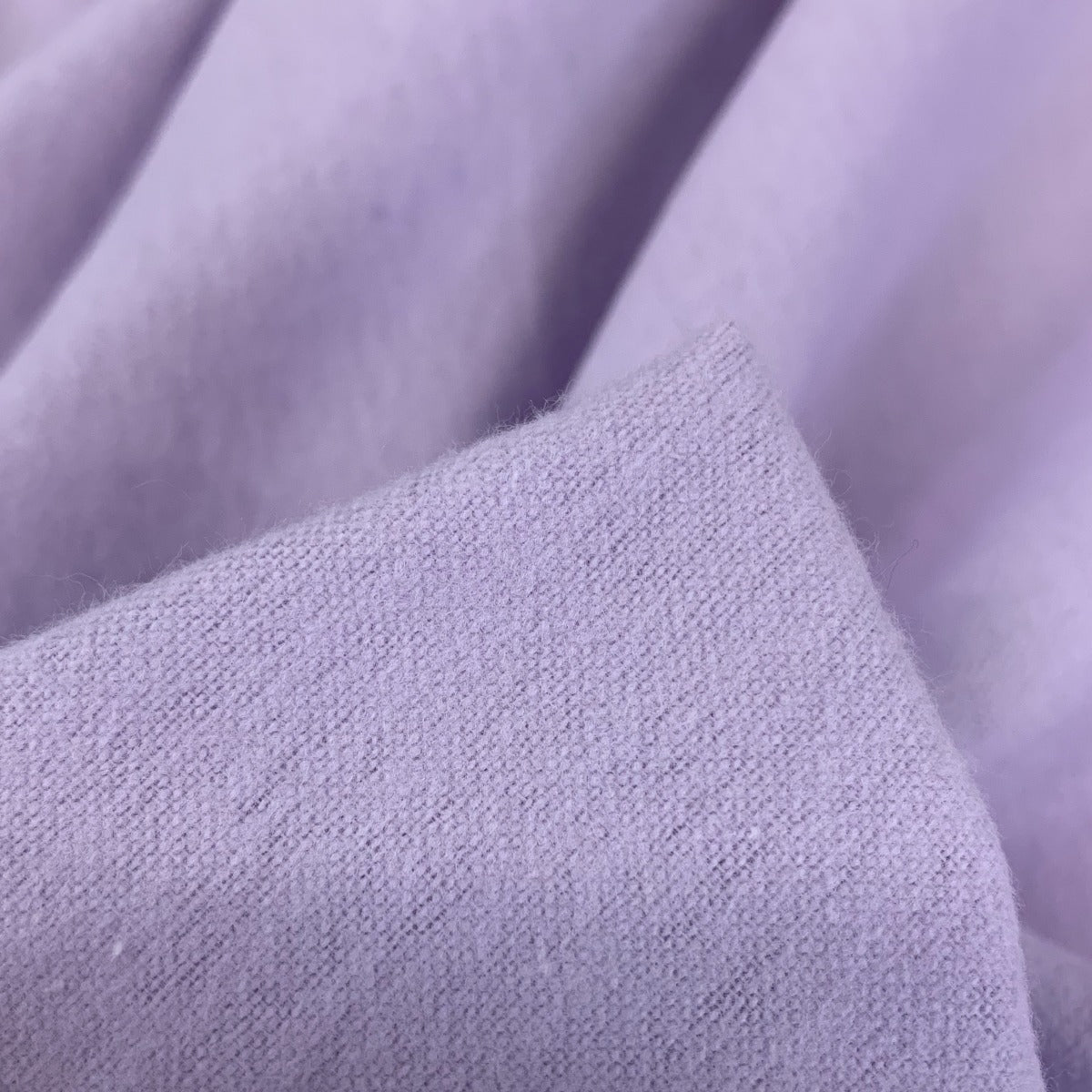 Winceyette Plain Lilac Cotton Flannel Fabric Close Up