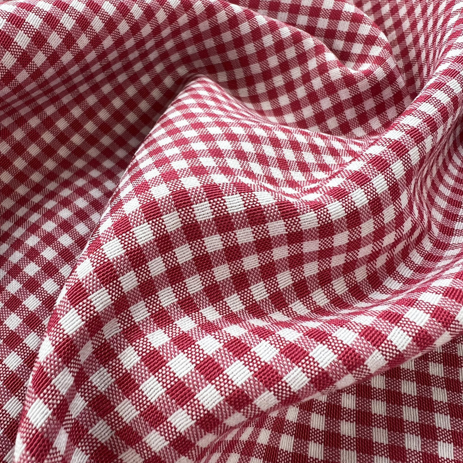 Winston Check Red White Polyester Viscose Shirting Fabric Cu F2264D18 2C6B 4A8B 9110 296E292Fb936