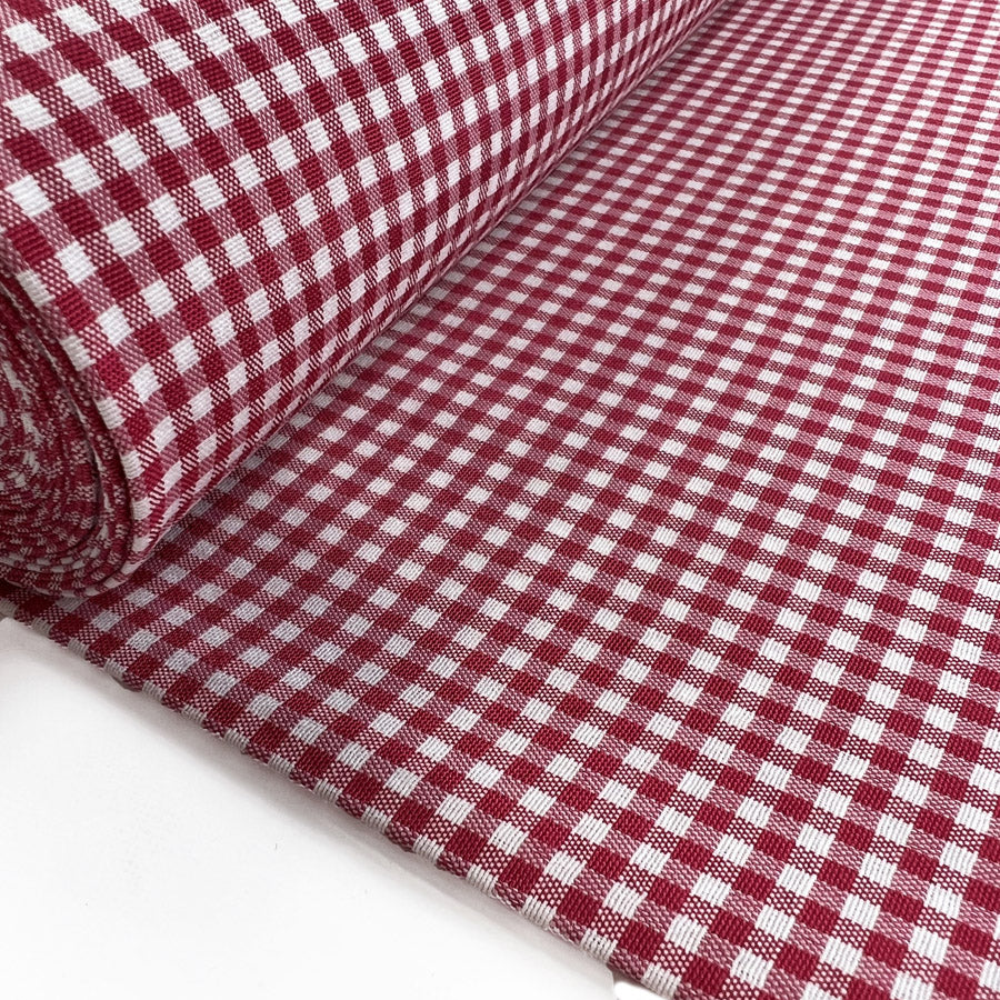 Winston Check Red White Polyester Viscose Shirting Fabric Roll 6Adac548 C1C9 449F 83E2 9244Af12D4Cb