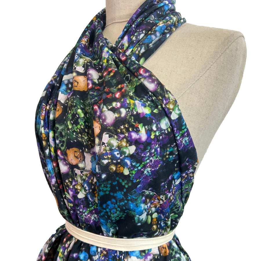 Winterberry Blast Blackcurrant Purple Blue Printed Cotton Voile Dress Fabric Side