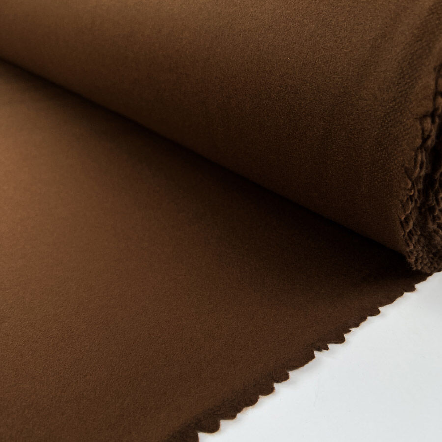 Wool Cashmere Coating Russet Brown Soft Brushed Woven Fabric Roll