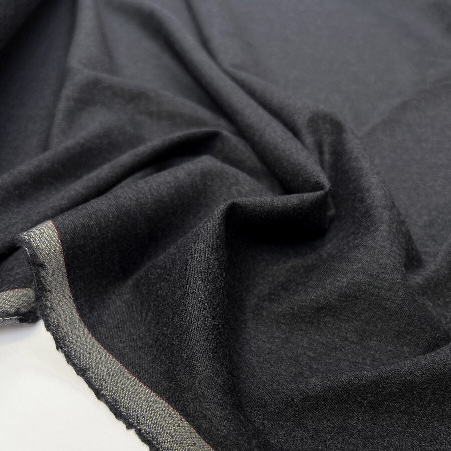 Worsted Wool Flannel Tom Grey Suiting Fabric