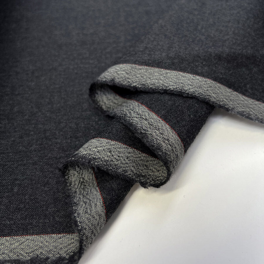 Worsted Wool Flannel Tom Grey Suiting Fabric Fold