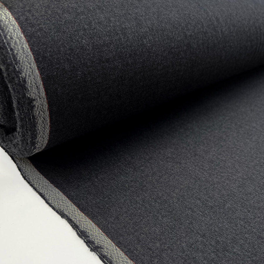 Worsted Wool Flannel Tom Grey Suiting Fabric Roll
