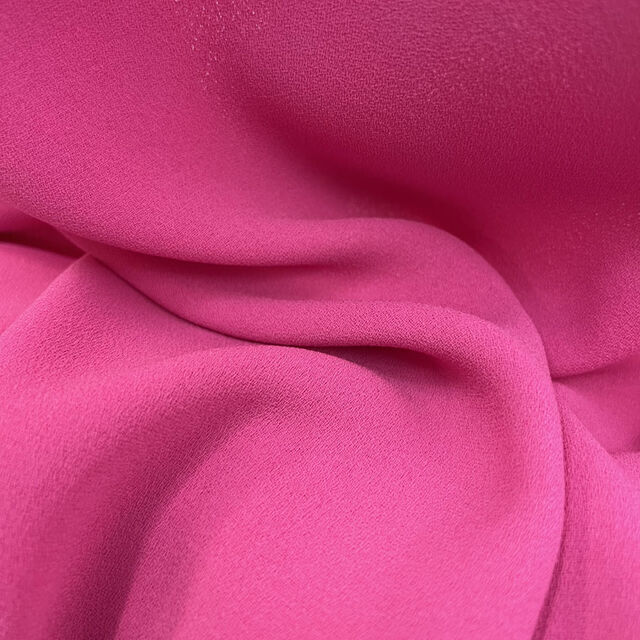 Polyester Triple Crepe Fabric Bubblegum Close up