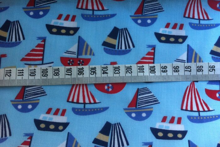 Poly Cotton Print with Boats Columbo
