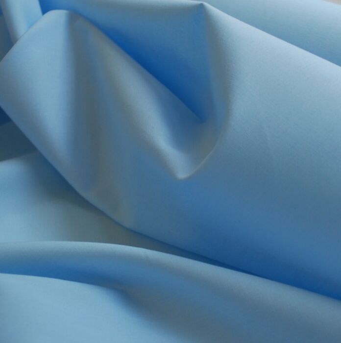 Pale Blue - Plain dyed cotton poplin