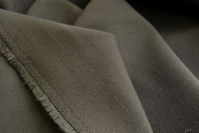 Carluccio taupe medium weight poly wool suiting fabric