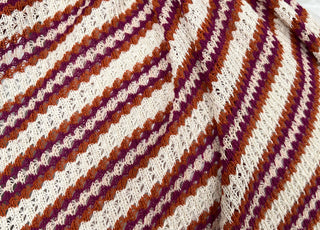 PolycottonPink Striped Crochet Dress Fabic Cadiz - Sunset Stripe CU