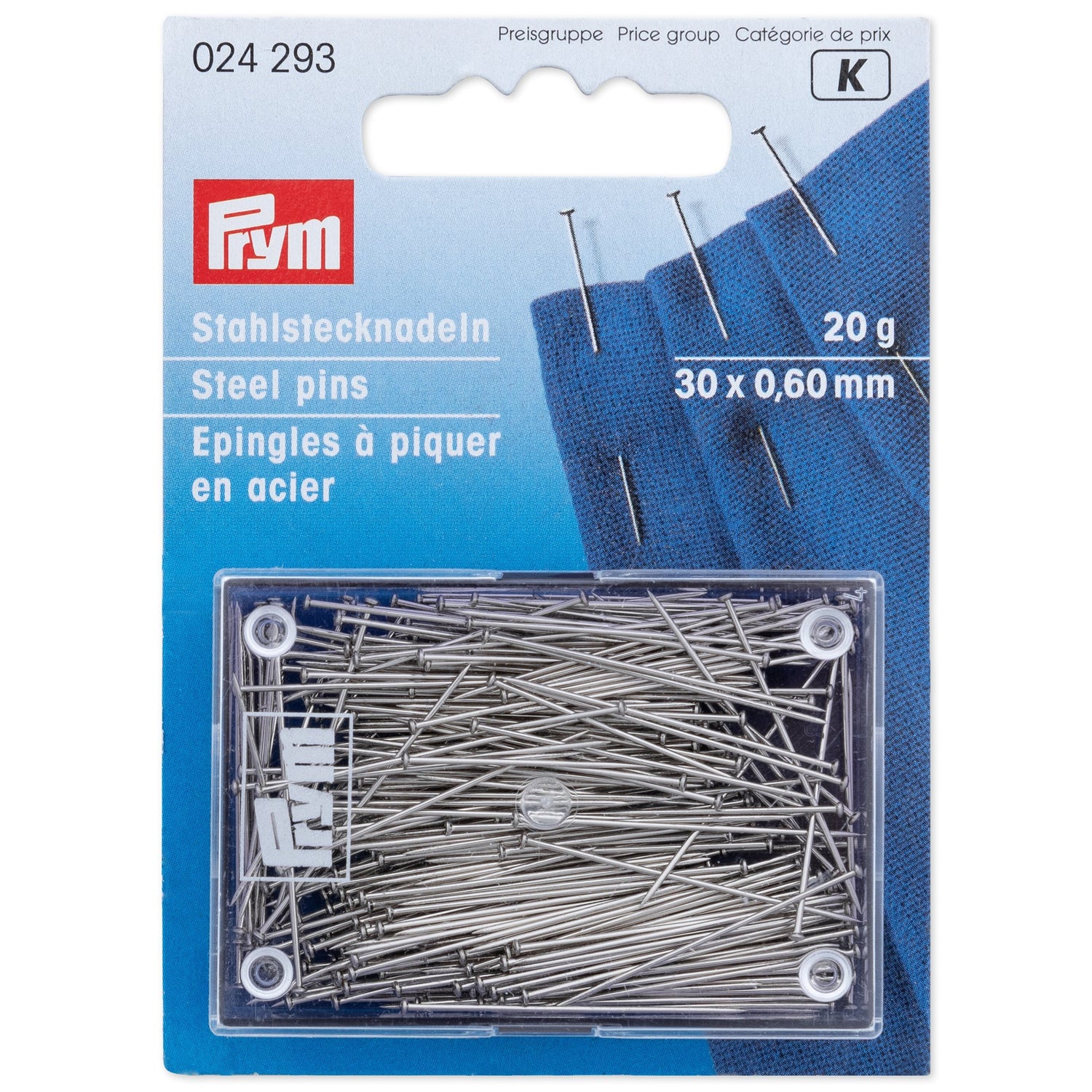 Prym - Hard Steel Pins - Silver (30 x 0.60mm)